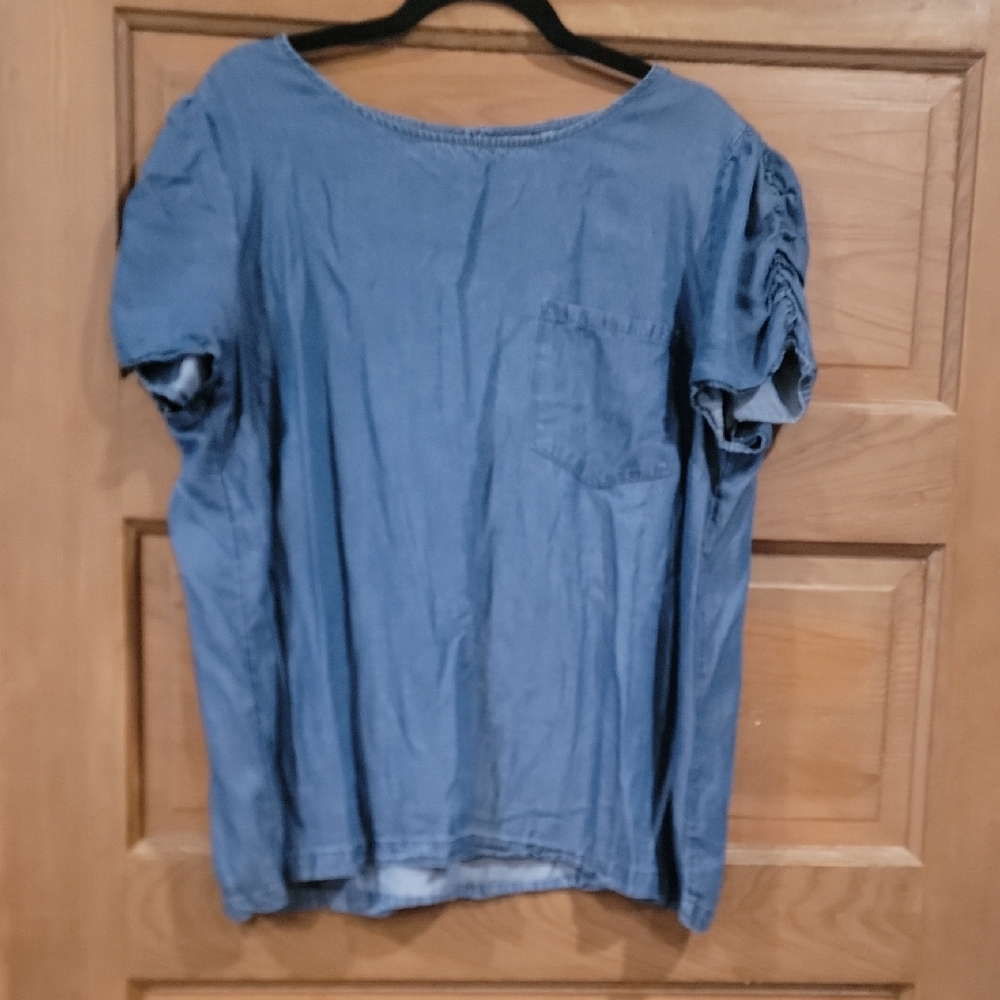 LC Lauren Conrad Denim Blue Blouse